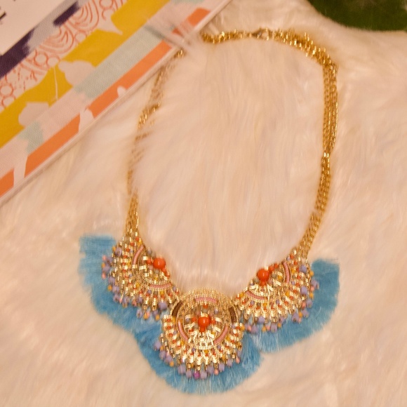 Bohemian Fringe Statement Necklace - Picture 2 of 2